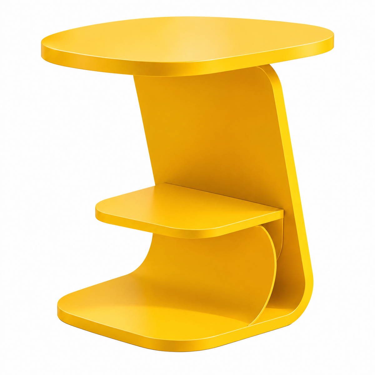 Gomrix Round Side Table with Storage Shelf