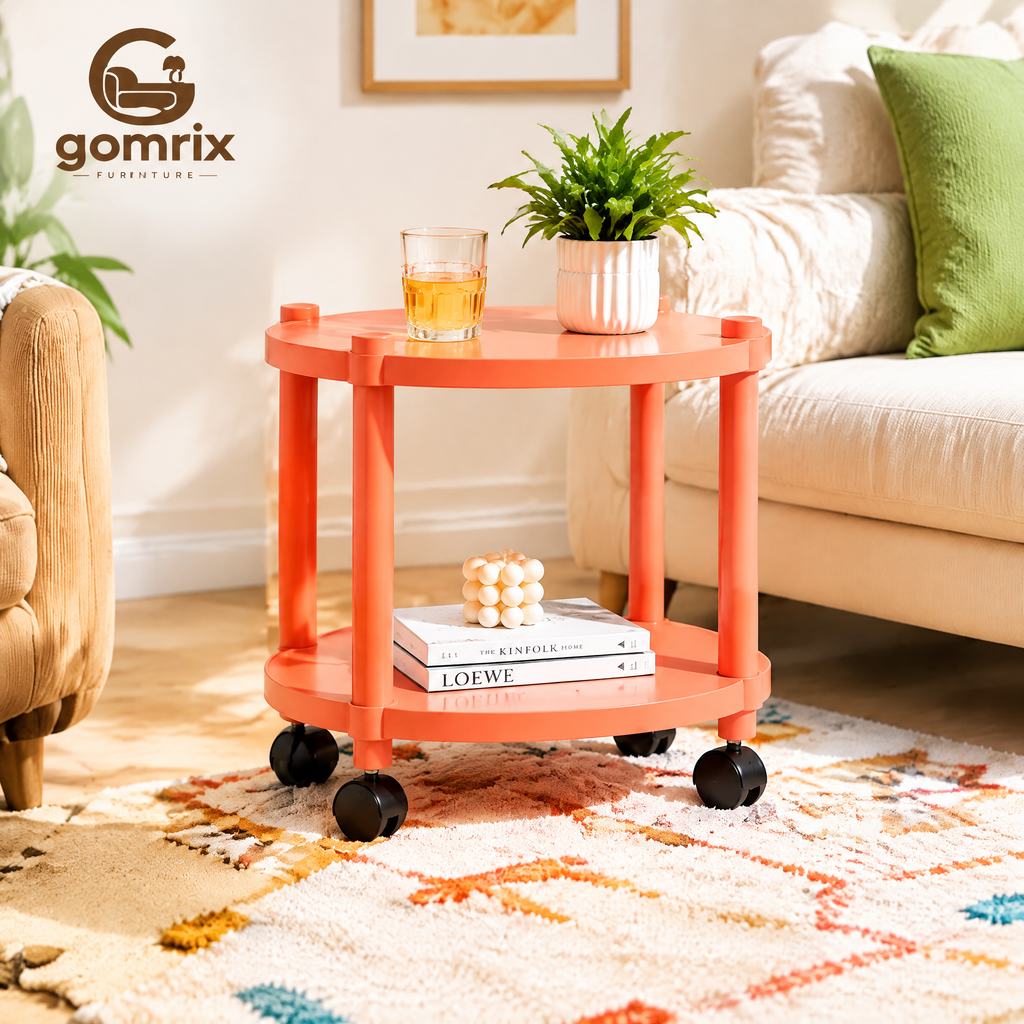 Gomrix Orange Round Side Table