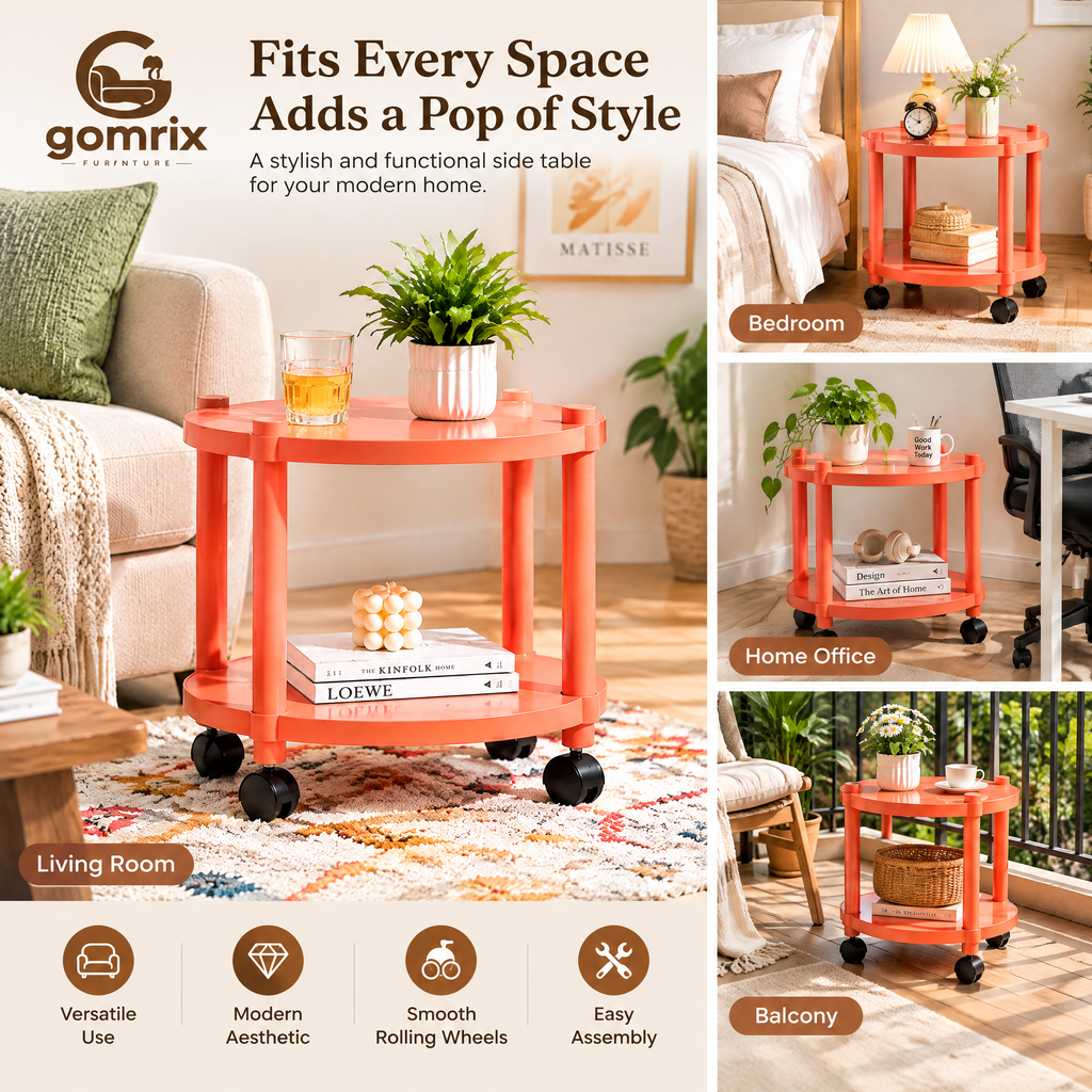 Gomrix Orange Round Side Table