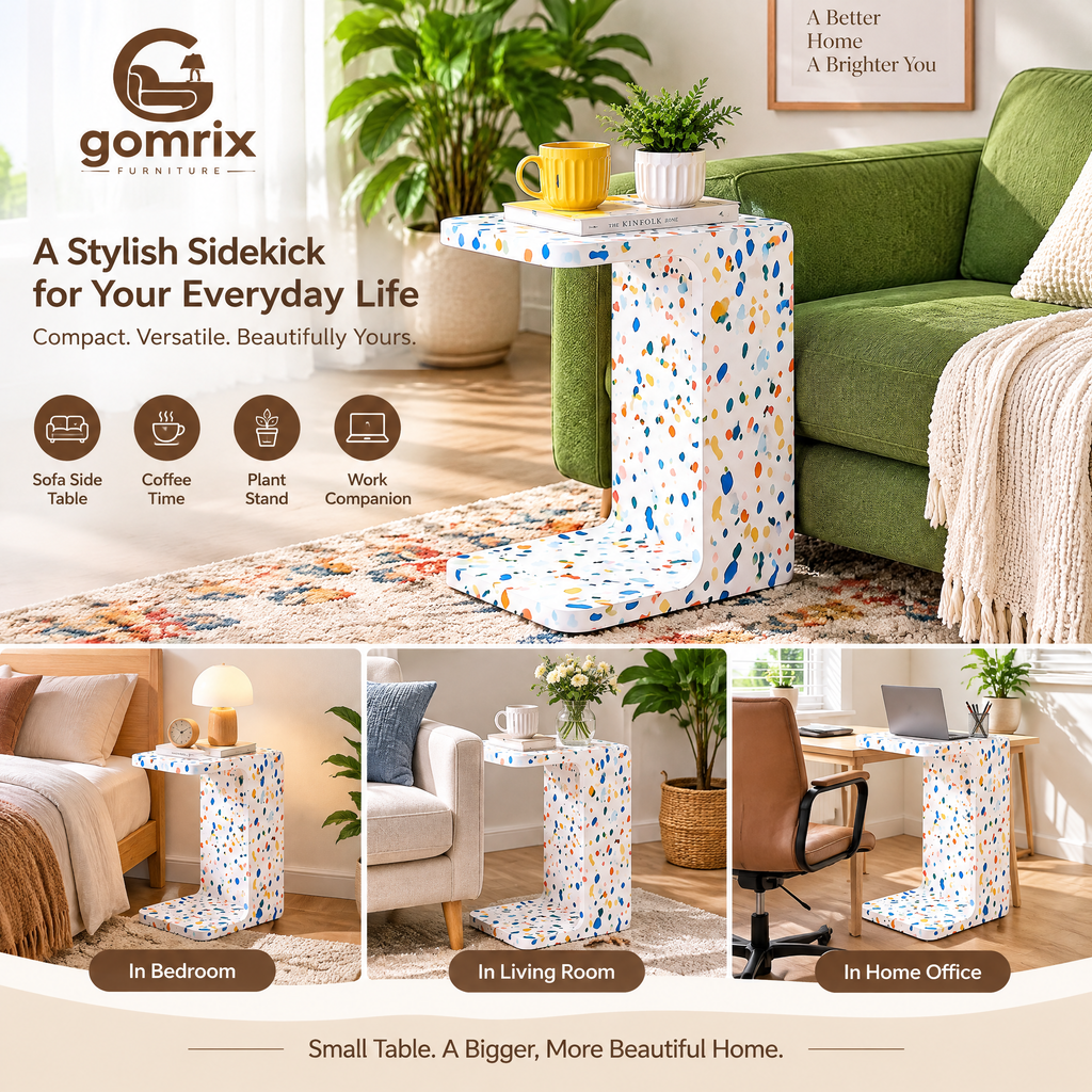 Gomrix Floral Pattern Accent Table