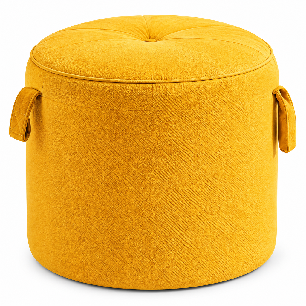 Gomrix Round Velvet Ottoman Stool