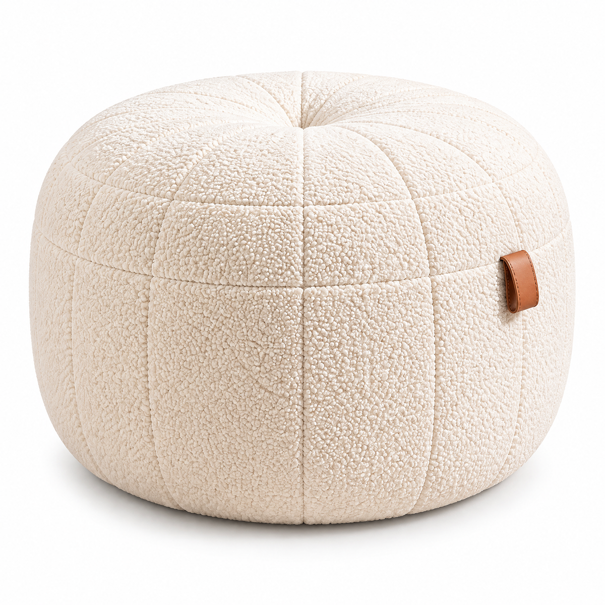 Gomrix Cream Round Ottoman Stool