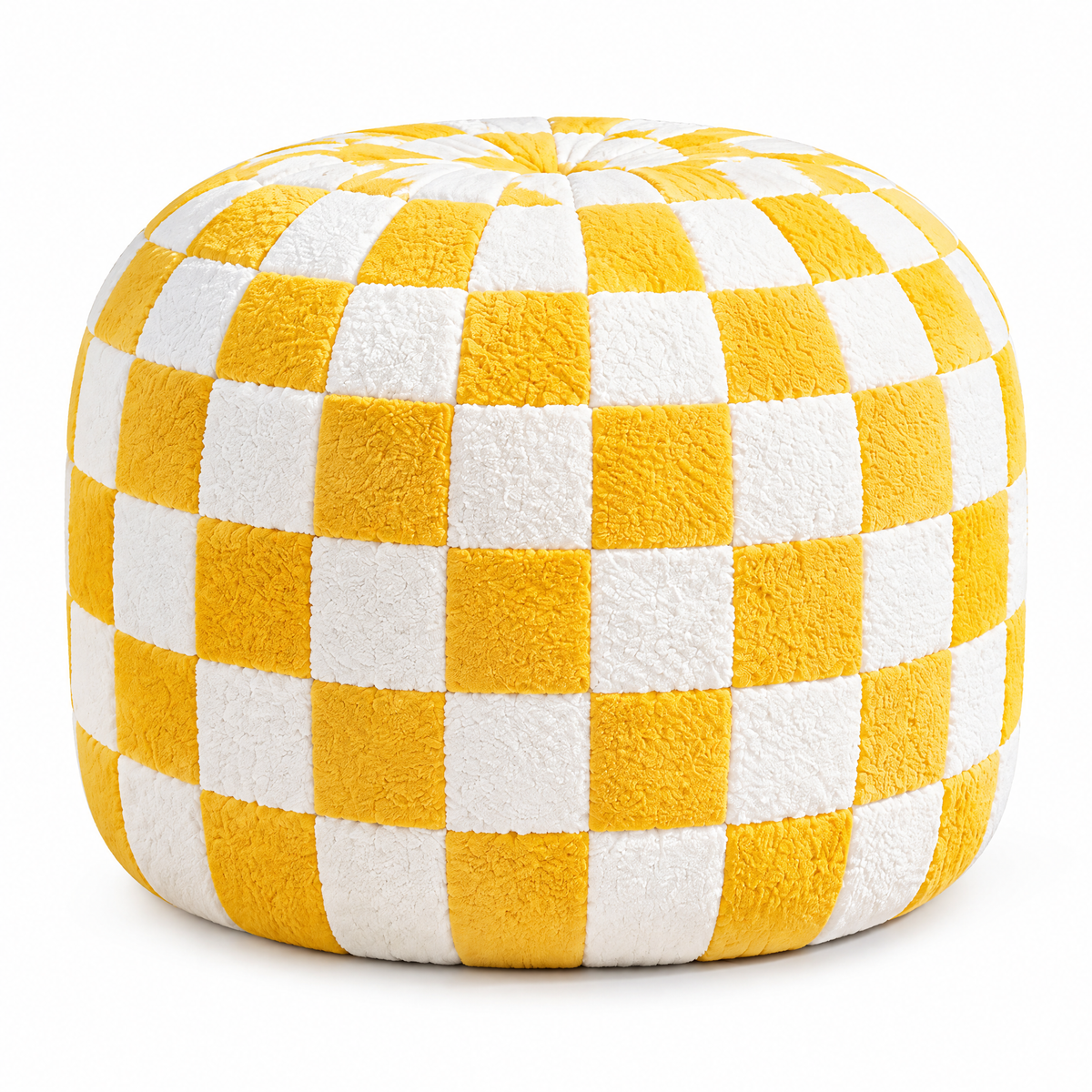 Gomrix Checkered Round Ottoman Stool
