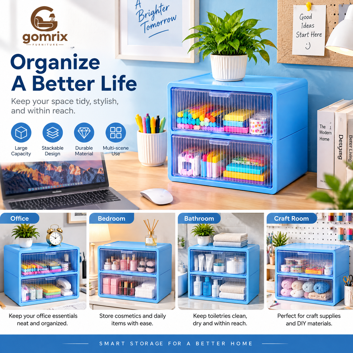 Gomrix Acrylic Drawer Storage Box