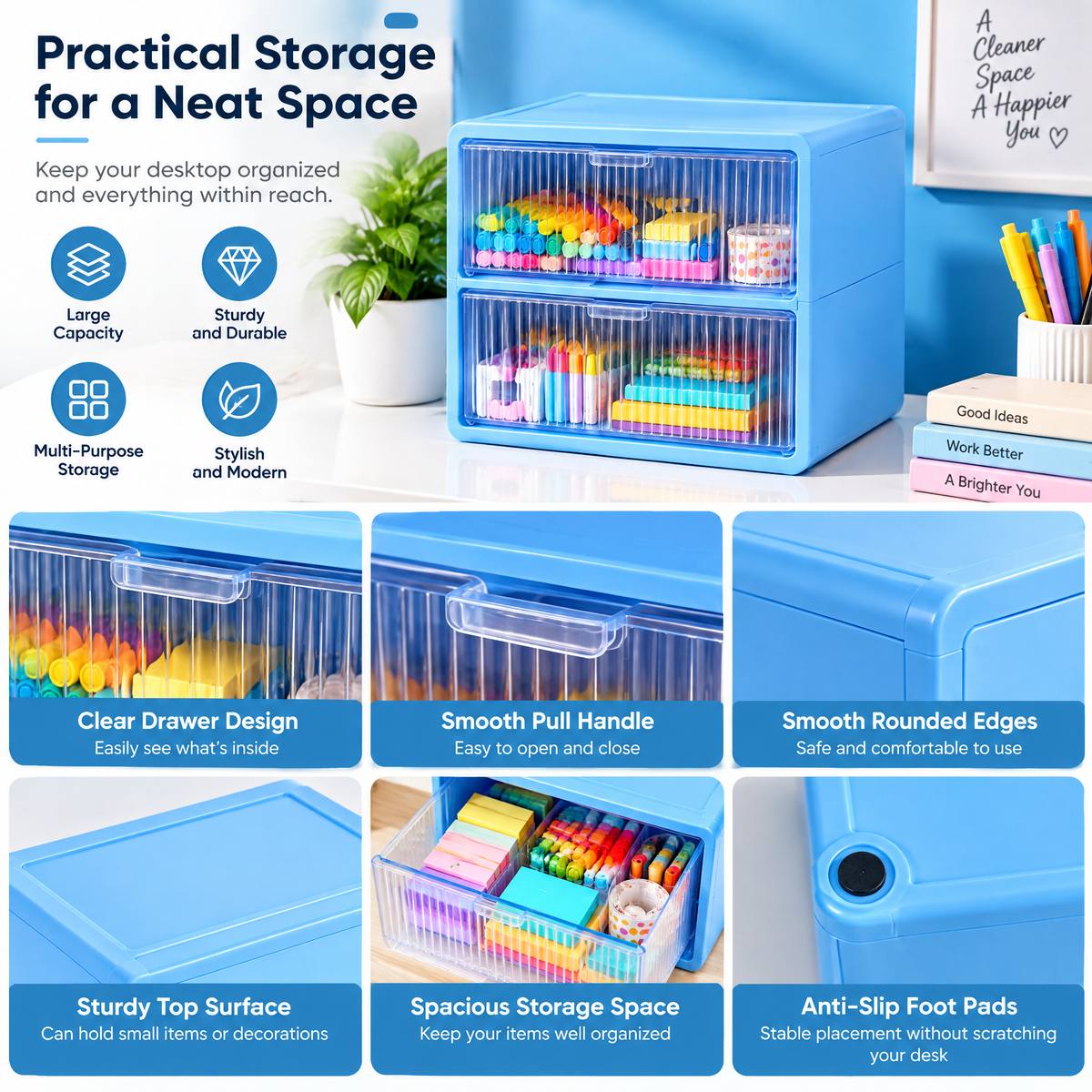 Gomrix Acrylic Drawer Storage Box